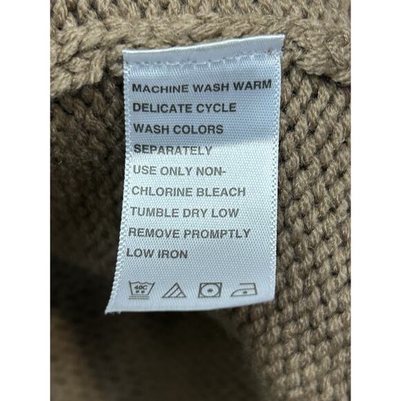 Denim 24/7 Brown Long Sleeve Open Front Cardigan Sweater Womens Medium Fringe‎ - Picture 6 of 8